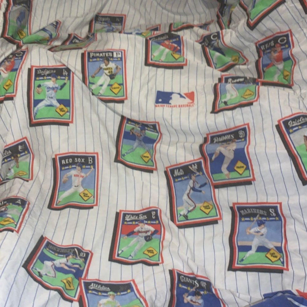 Vintage 1989 MLB Baseball Teams Twin Size Comforter Bedspread Blanket